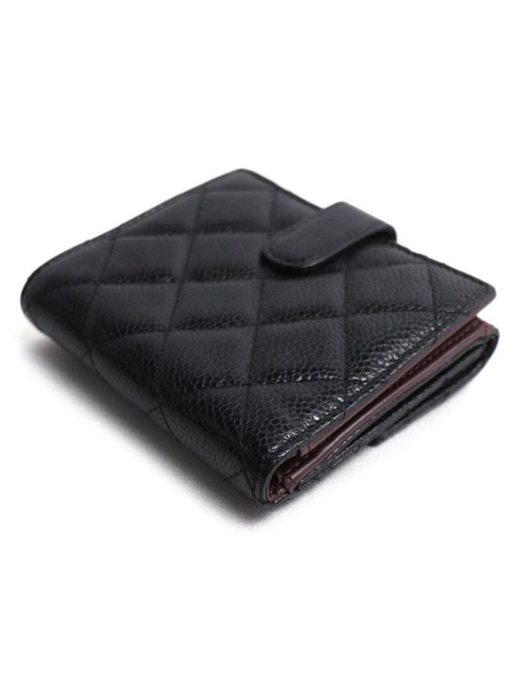 Chanel Quilted Double Hook Bifold Wallet Black - Picture 2 of 8